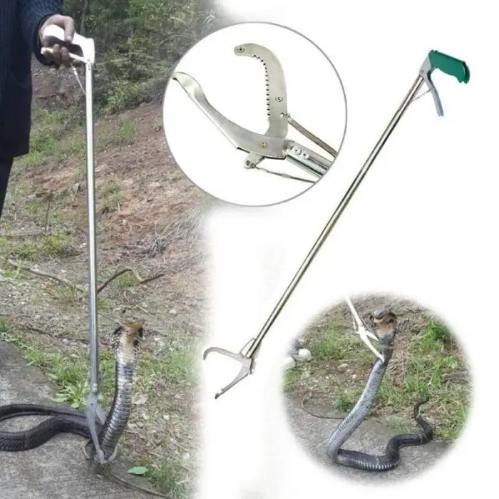 Pinza herpetologica en acero