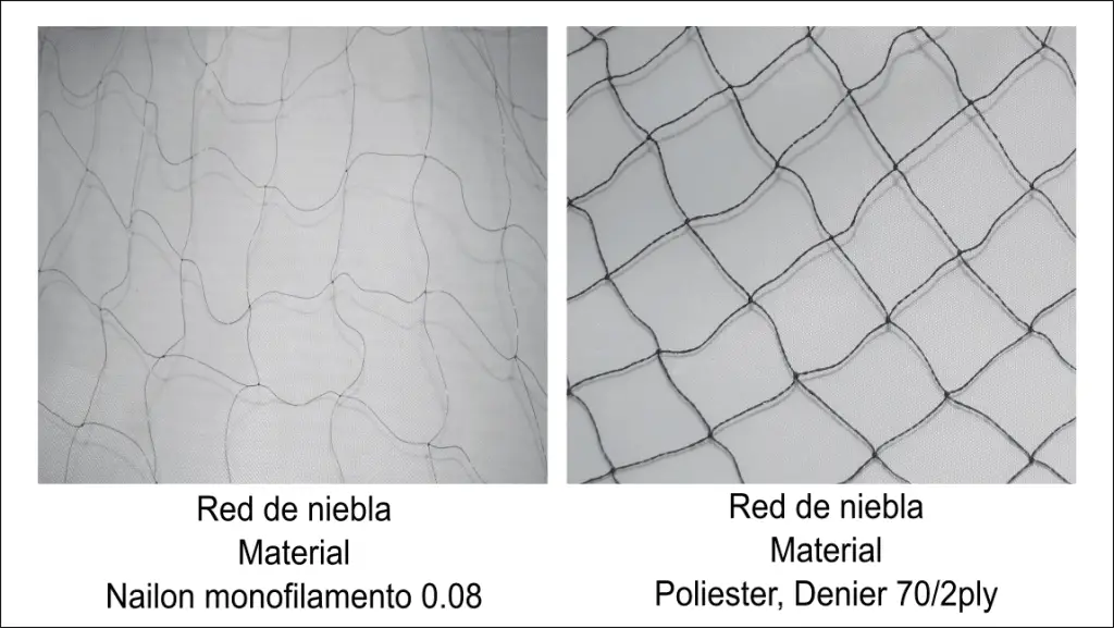 Materiales empleados en la fabricación de redes de niebla