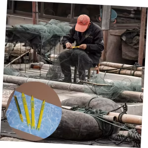 aguja lanzadera, reparación red de pesca, reparación redes de niebla, mantenimiento redes agrícolas, herramienta tejer redes, lanzadera pesca